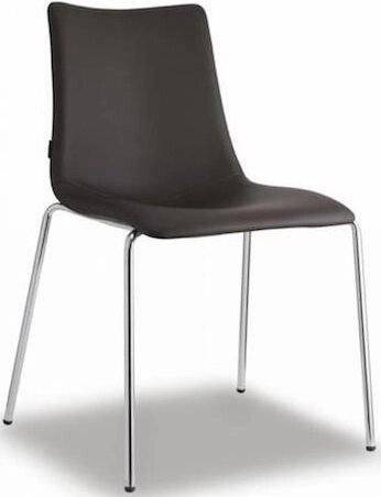 Стул с обивкой Zebra Pop 4 legs хром, темно-коричневый 540х520х810 мм