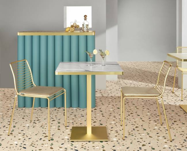 Подстолье металлическое Tiffany латунь 400х400х730 мм