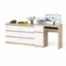 Стол компьютерный МС-1 с дверкой слева с широким комодом 1200 6-ть ящиков Мори цвет дуб сонома/белый