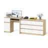 Стол компьютерный МС-1 с дверкой слева с широким комодом 1200 6-ть ящиков Мори цвет дуб сонома/белый