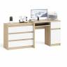 Стол компьютерный МС-1 правый с комодом на три ящика 800 Мори цвет дуб сонома/белый