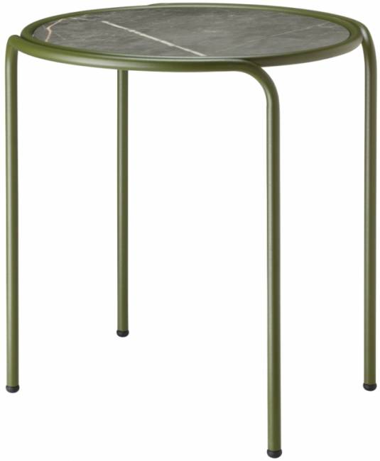 Столик кофейный металлический Dress Code оливковый, черный мрамор Сахара 490х450х500 мм