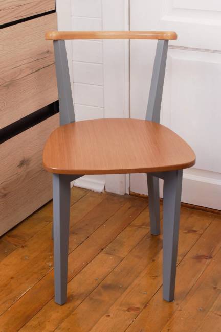 Стул Франк Ж, Натуральное дерево/Серый Стул Франк Ж, Натуральное дерево/Серый