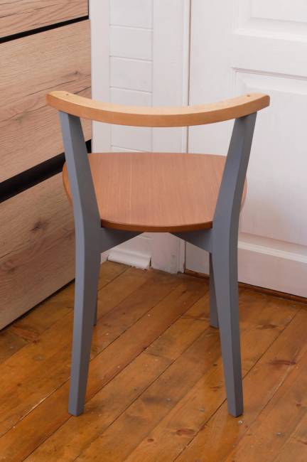 Стул Франк Ж, Натуральное дерево/Серый Стул Франк Ж, Натуральное дерево/Серый