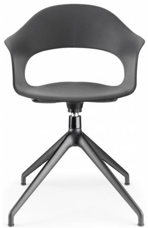 Кресло офисное пластиковое Lady B черный, антрацит 570х600х820 мм