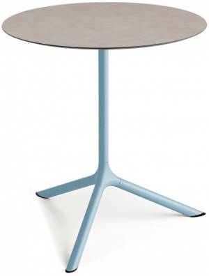 Стол ламинированный обеденный Tripe Maxi голубой, тортора шпатель Ø800х740 мм