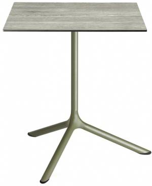 Стол ламинированный обеденный Tripe Maxi оливковый, состаренный серый дуб 700х700х740 мм