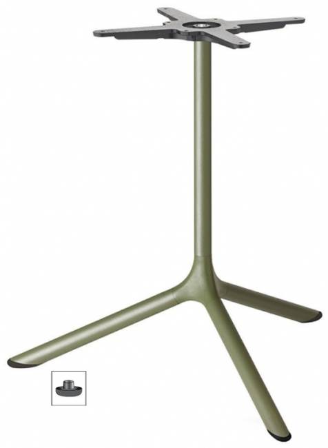 Стол ламинированный обеденный Tripe Maxi оливковый, состаренный серый дуб 700х700х740 мм