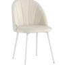 Стул Логан SN велюр молочный белые ножки