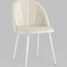 Стул Логан SN велюр молочный белые ножки
