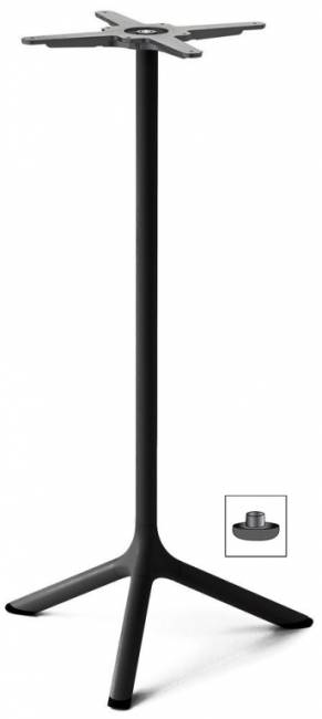 Стол ламинированный барный Tripe черный, белый Ø600х1100 мм