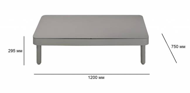 Столик кофейный стеклянный Leon 1200х750х295 мм