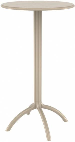 Стол пластиковый барный Octopus Bar бежевый Ø600х1080 мм