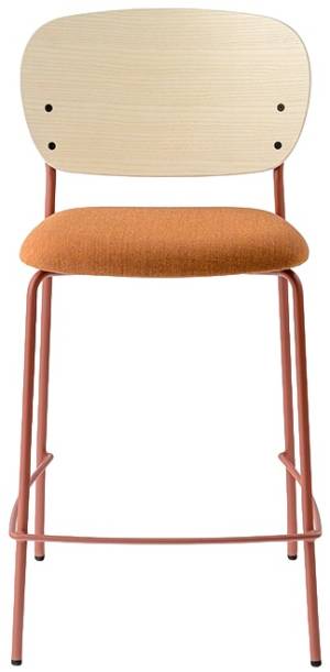Стул полубарный с обивкой Jazz терракотовый, беленый ясень, оранжевый 475х525х910 мм