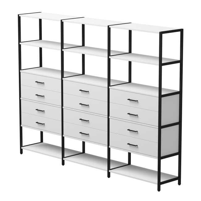 Набор стеллажных систем №10 Everprof EVO 2440x385x1840 Белый/Черный