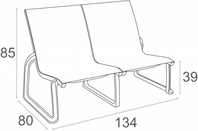 Диван пластиковый двухместный Pacific Lounge белый 760х800х850 мм