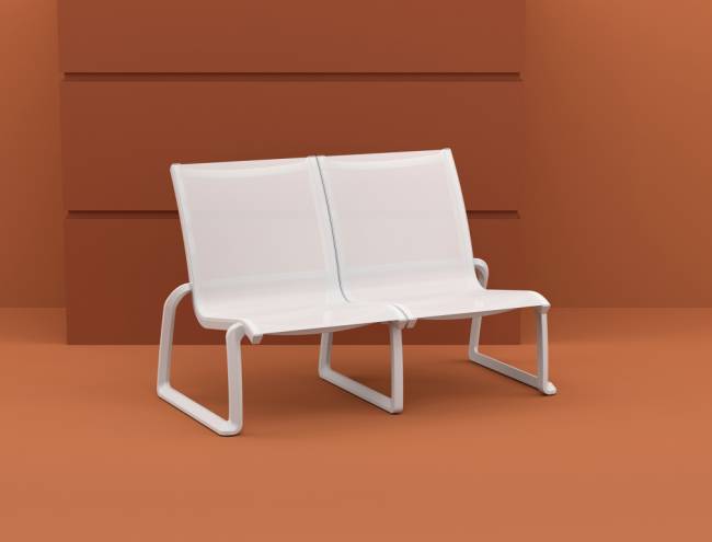 Диван пластиковый двухместный Pacific Lounge белый 760х800х850 мм