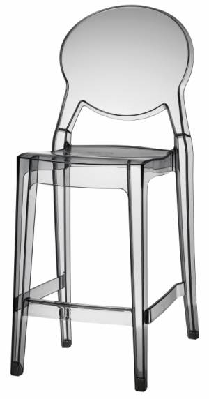 Стул полубарный прозрачный Igloo серый 460х520х1070 мм