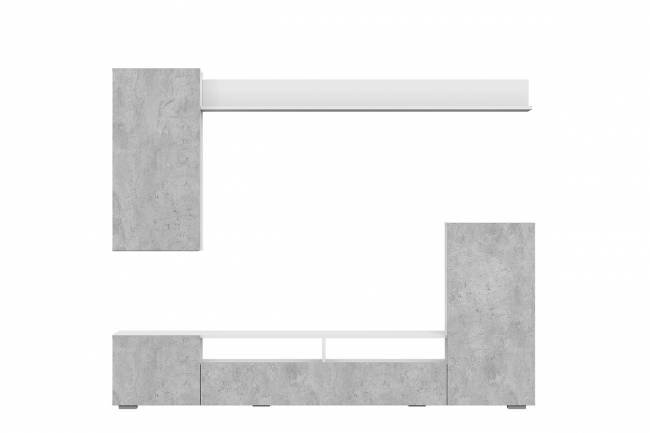 Комплект мебели для гостиной "МГС 4", ЛДСП, белый, цемент светлый