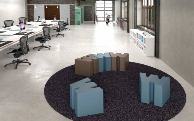 Пуф пластиковый Double U Standard 580х430х430 мм