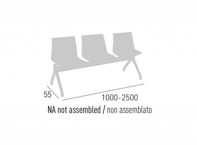 Скамейка с обивкой трехместная Kanvas PG Front 1500х550х780 мм