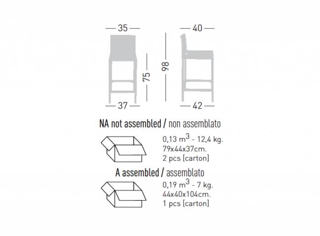 Стул пластиковый барный Liberty H75 370х420х980 мм