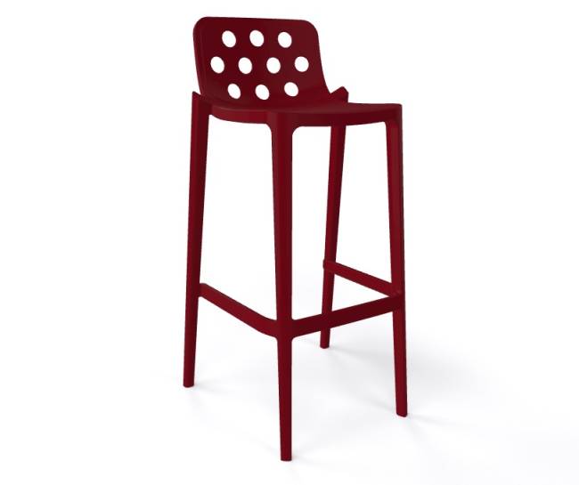 Стул пластиковый барный Isidoro 76 бордовый 480х460х970 мм