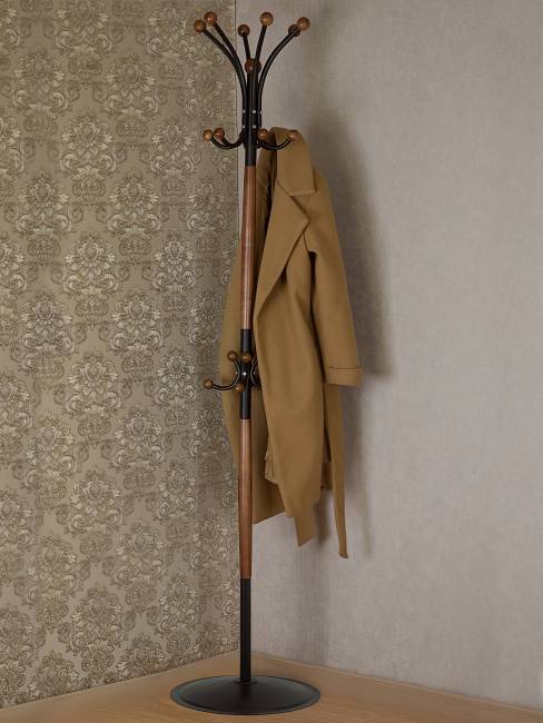 Вешалка напольная Д 1 ЛАЙТ черный/средне-коричневый