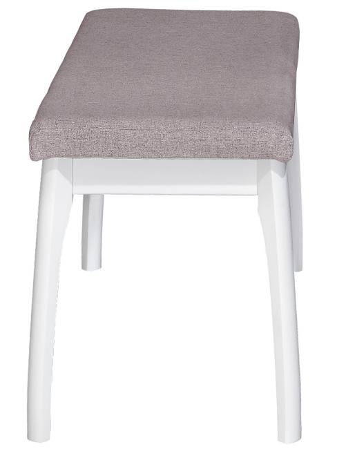 Скамья для прихожей мягкая, ткань серо-розовый, каркас снег Скамья для прихожей мягкая, ткань серо-розовый, каркас снег