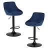 Набор 2 шт Стул барный DOBRIN LOGAN BLACK, синий велюр (MJ9-117)