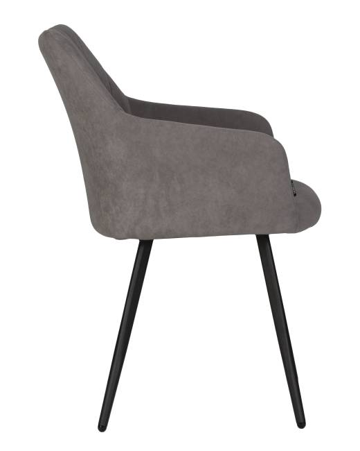 Стул обеденный DOBRIN ROBY, ЭМАЛЬ ЧЕРНЫЙ МУАР велюр Catania Stone