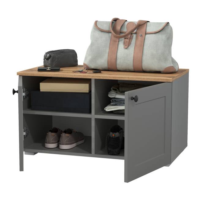 Тумба Остин 13.257 цвет серый графит/дуб крафт золотой