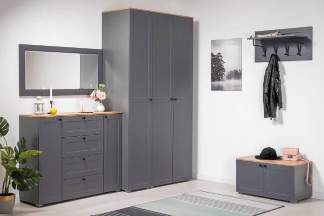 Тумба Остин 13.257 цвет серый графит/дуб крафт золотой