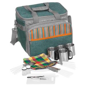 Набор для пикника на 4 персоны зеленый/серый (N-811(4)-GG) Nisus
