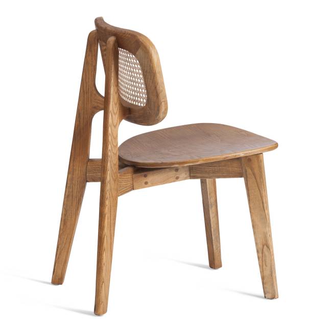 Стул Odin/Один дерево вяз/ротанг, груша №3, 42х45х78см натуральный дерево вяз/ротанг