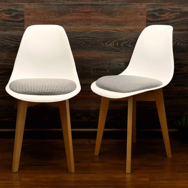 Стул Сашш натур /белый, серая гусиная лапка Стул Сашш натур /белый, серая гусиная лапка