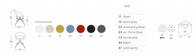 Кресло офисное пластиковое Lady B черный, лен 570х650х820 мм