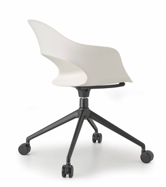 Кресло офисное пластиковое Lady B черный, лен 570х650х820 мм