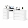Стол компьютерный с тумбой МС-6 левый с комодом на три ящика МК800 Мори цвет белый