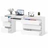 Стол компьютерный с тумбой МС-6 левый с комодом на три ящика МК800 Мори цвет белый