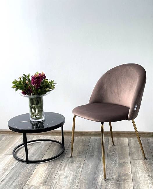 Стул PRESLEY BLUVEL-38 латте / золотой каркас М-City