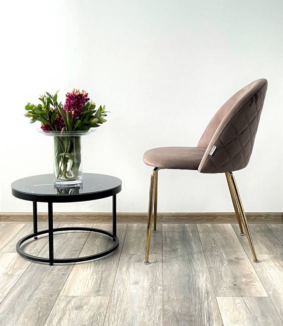 Стул PRESLEY BLUVEL-38 латте / золотой каркас М-City