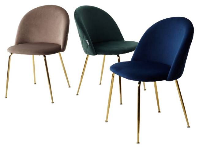 Стул PRESLEY BLUVEL-38 латте / золотой каркас М-City