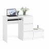Стол компьютерный Мори МС-6 правое исполнение с тумбочкой 400-1 цвет белый