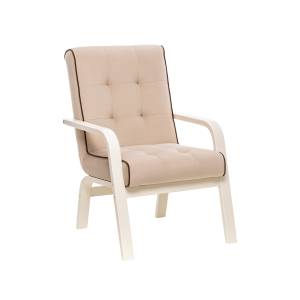 Кресло Leset Модена Слоновая кость V18 бежевый, кант V23 молочный шоколад