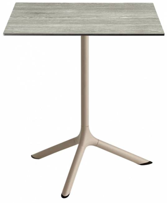 Стол ламинированный обеденный складной Tripe Folding тортора, состаренный серый дуб 600х600х740 мм