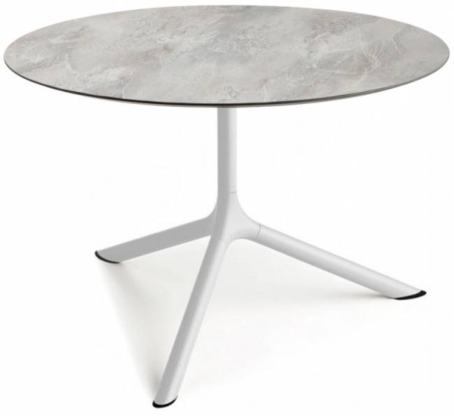 Столик ламинированный кофейный Tripe Maxi белый, каменный Ø800х510 мм Столик ламинированный кофейный Tripe Maxi белый, каменный Ø800х510 мм