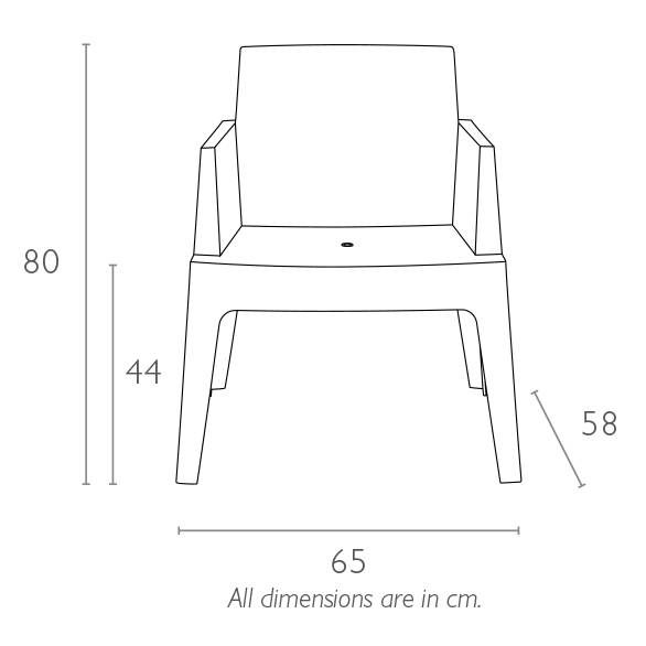 Кресло пластиковое Box зеленый 650х580х800 мм