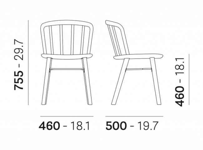 Стул деревянный Nym беленый ясень 460х500х755 мм Стул деревянный Nym беленый ясень 460х500х755 мм