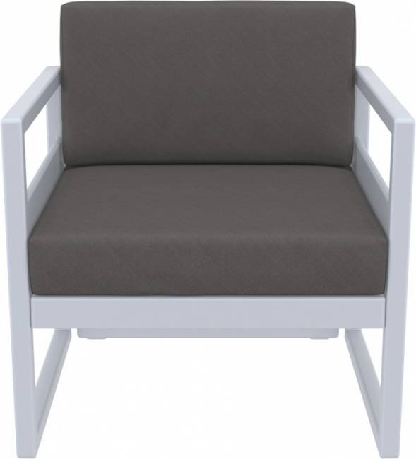 Кресло пластиковое с подушками Mykonos серебристый, темно-серый 730х720х750 мм